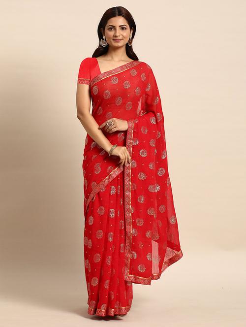 women printed bordered saree with blouse - 21723272 - Standard Image - 0