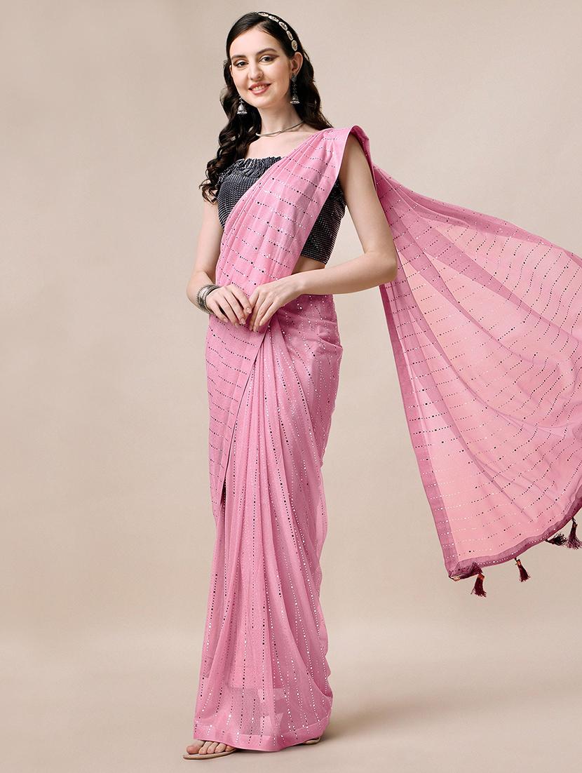 women pink embellished saree with blouse - 21723308 - Standard Image - 2