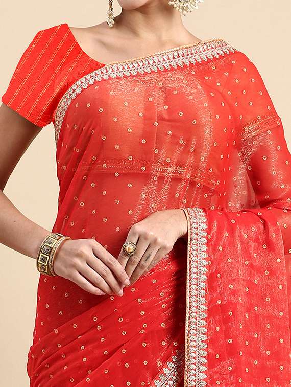 women bandhani printed embroidered saree with blouse - 21723318 -  Standard Image - 2