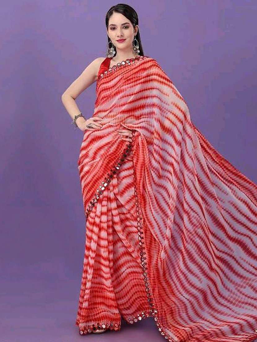 women printed casual wear saree with blouse
