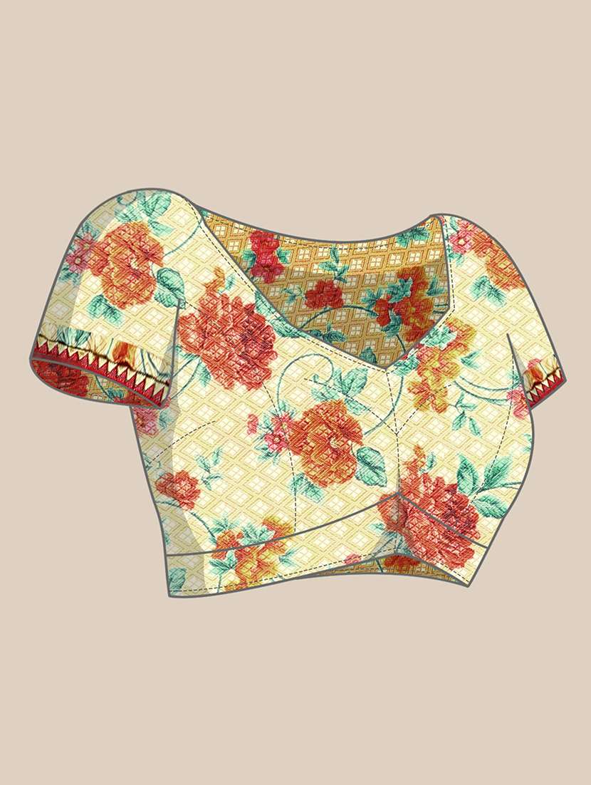 women printed casual wear saree with blouse - 21723500 -  Standard Image - 2