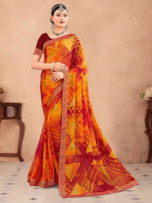 women printed casual wear saree with blouse - 21723761 -  Standard Image - 0