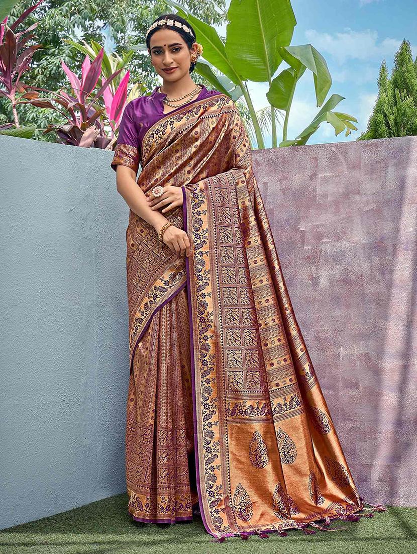 women self design banarasi saree with blouse - 21723921 -  Zoom Image - 0