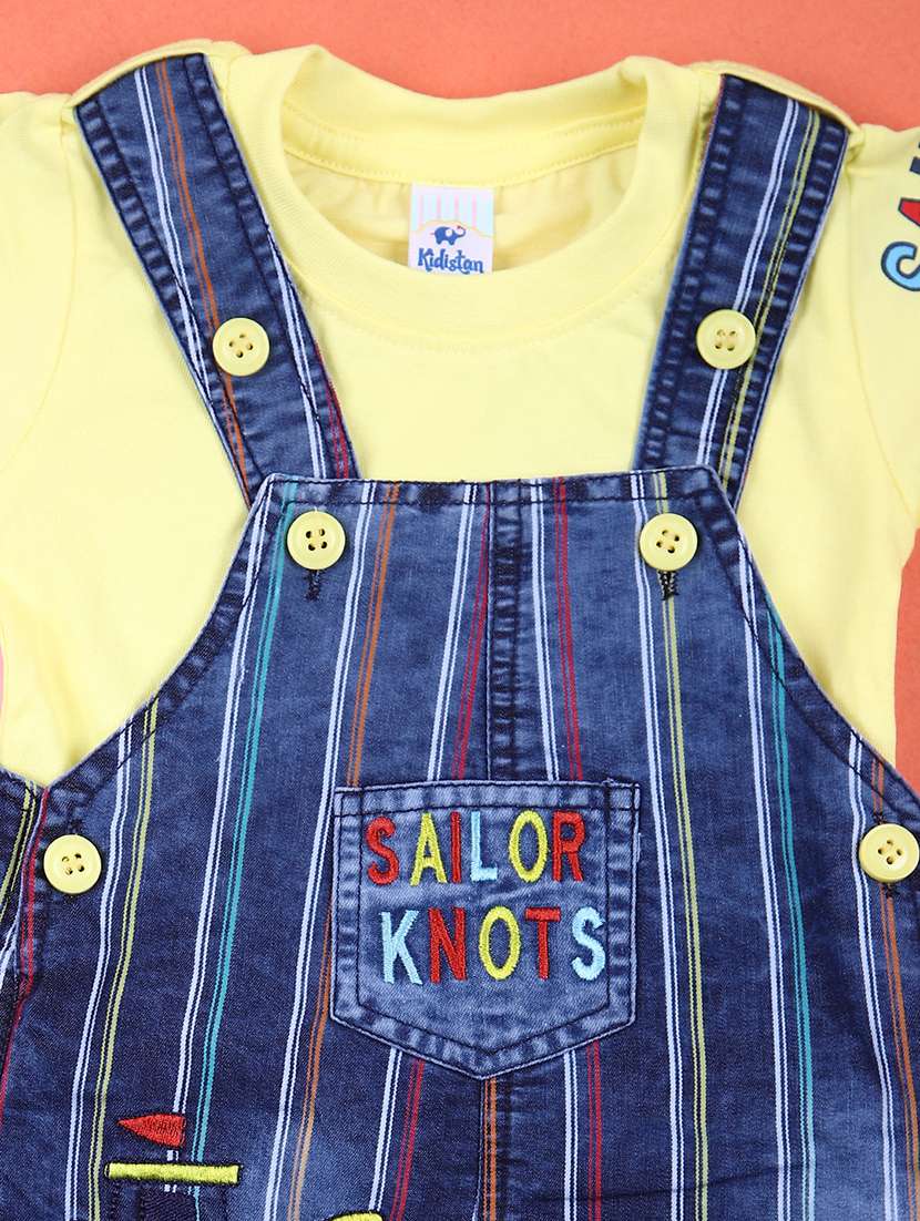 boys printed t-shirt with dungree - 21723964 - Standard Image - 2