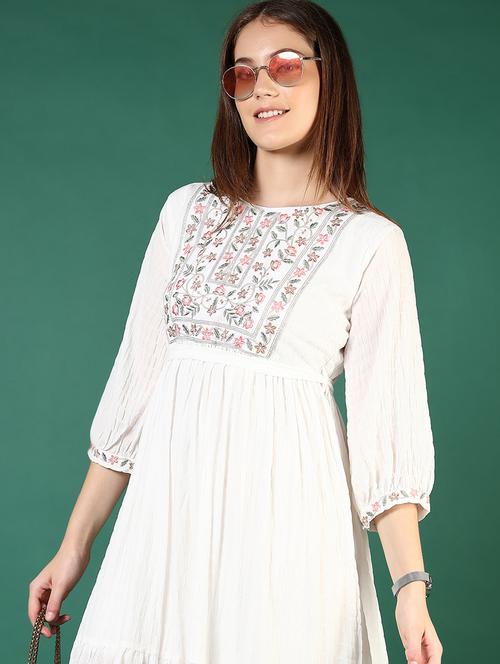 women white embroidered tiered dress - 21724040 -  Standard Image - 0