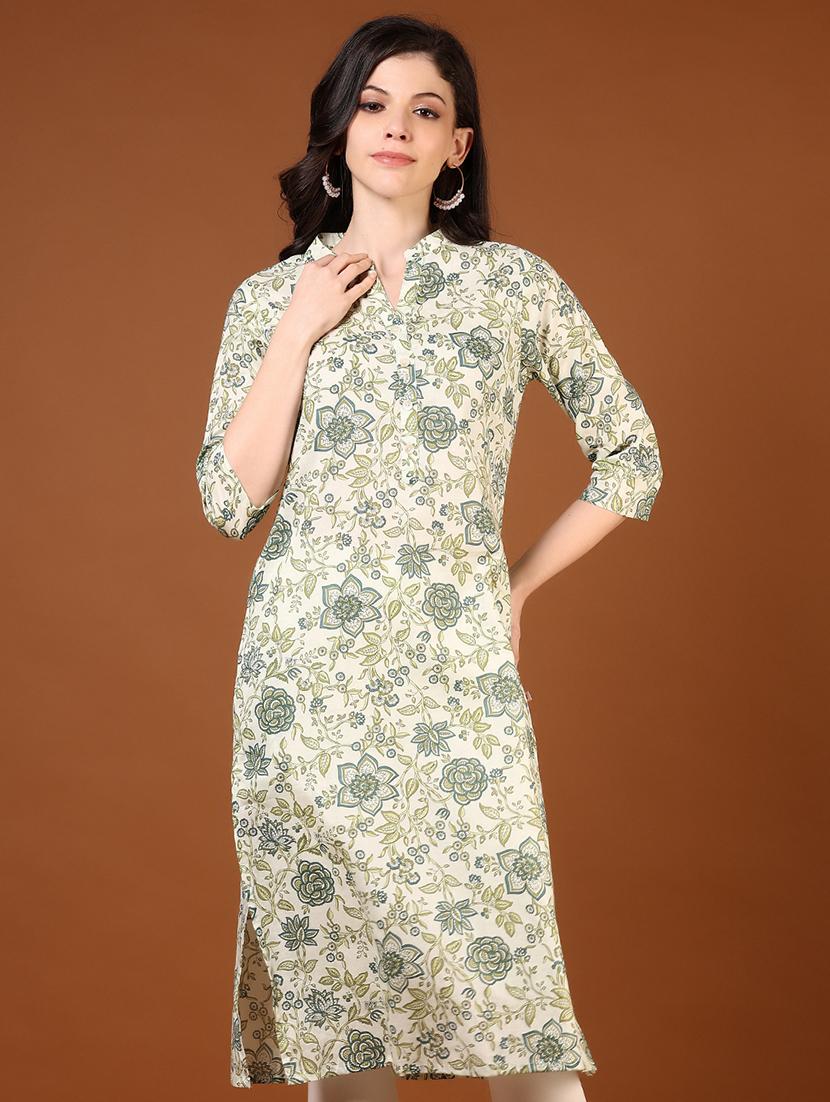 women three quarter sleeve straight kurta - 21724051 - Zoom Image - 0