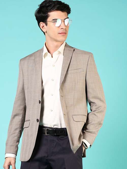 men long sleeves single breasted formal blazer - 21724074 - Standard Image - 0