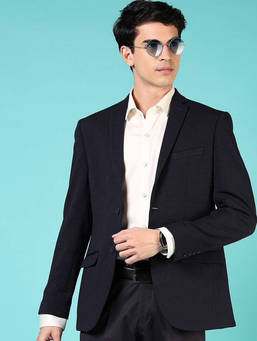 men long sleeves single breasted blazer