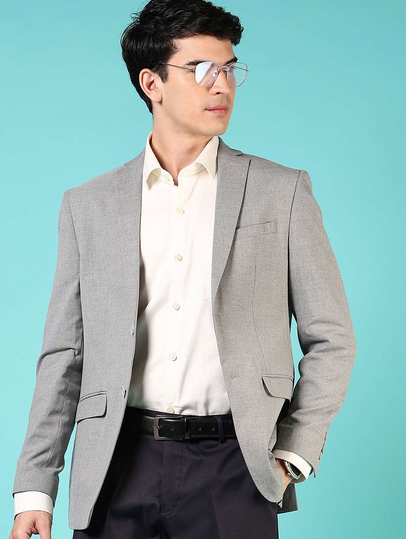 men long sleeves single breasted blazer - 21724080 -  Zoom Image - 0