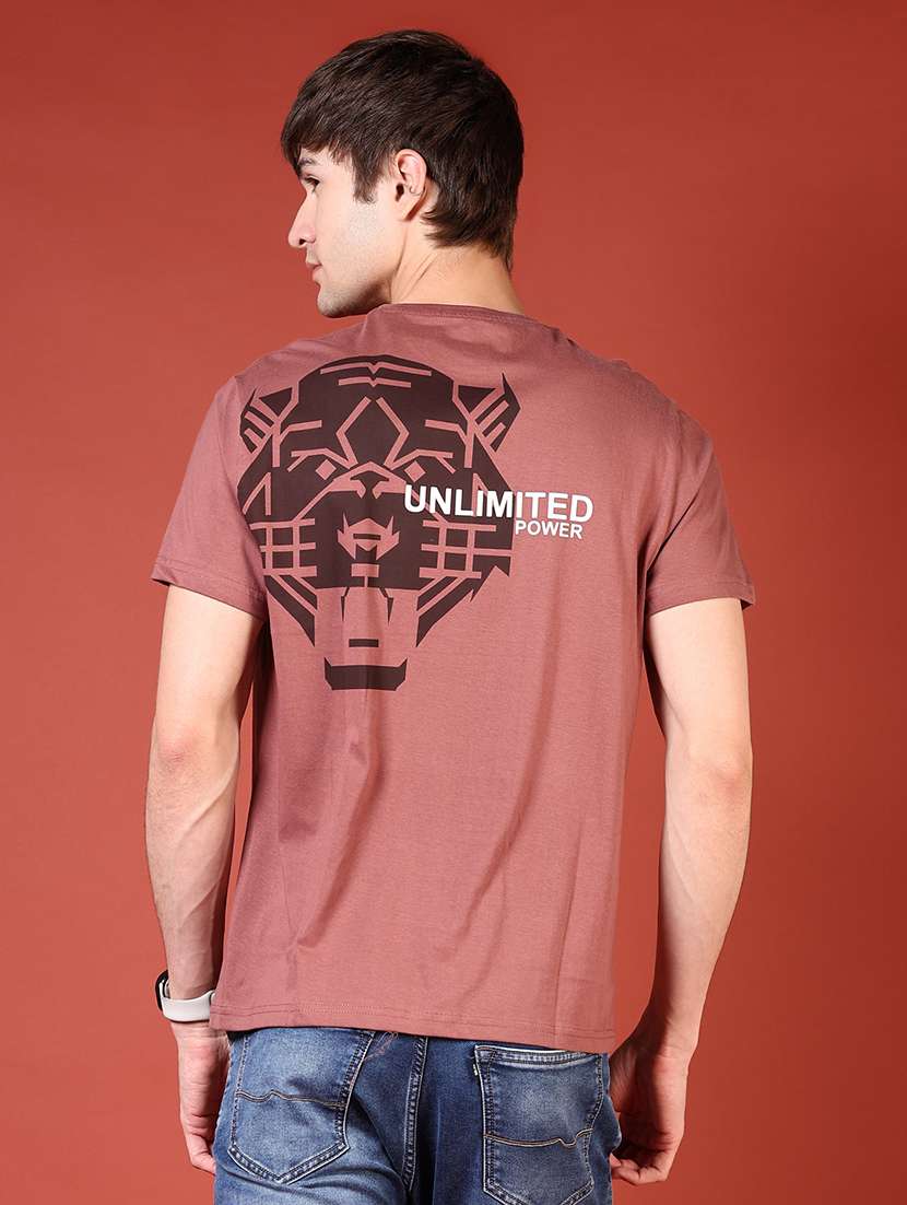 men front & back print round neck regular fit t-shirt - 21724104 -  Standard Image - 2