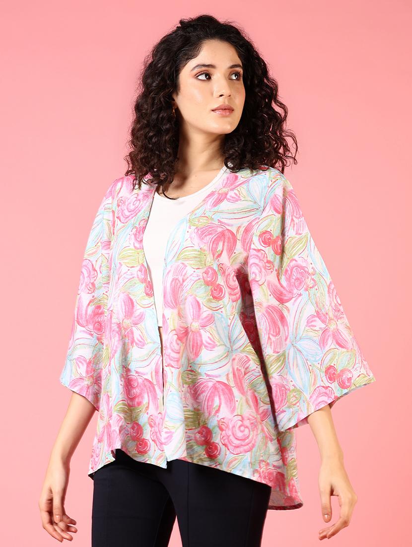 women printed bell slevees regular shrug - 21724106 - Standard Image - 2