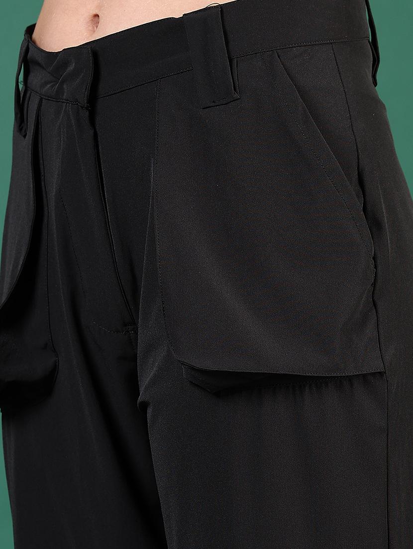 women solid mid rise cargo - 21724107 - Standard Image - 2