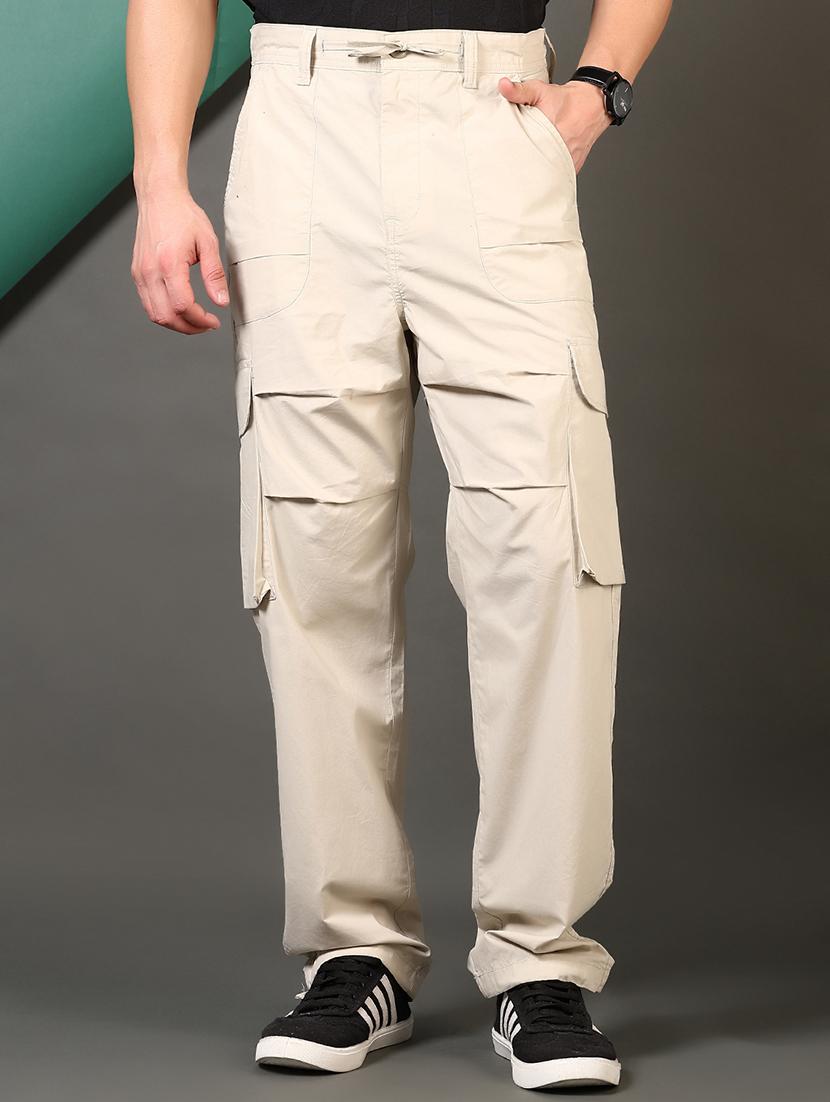men solid mid rise cargo - 21724115 - Zoom Image - 0