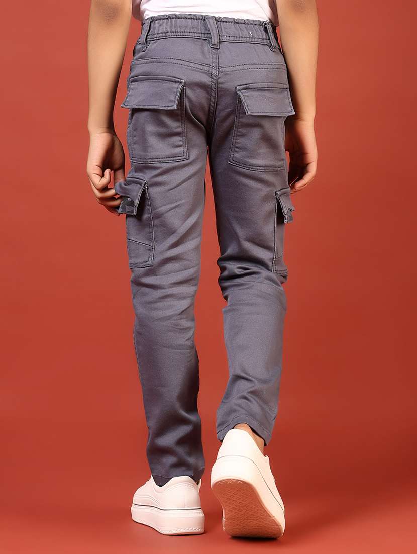 boys solid mid rise cargo - 21724152 -  Standard Image - 2