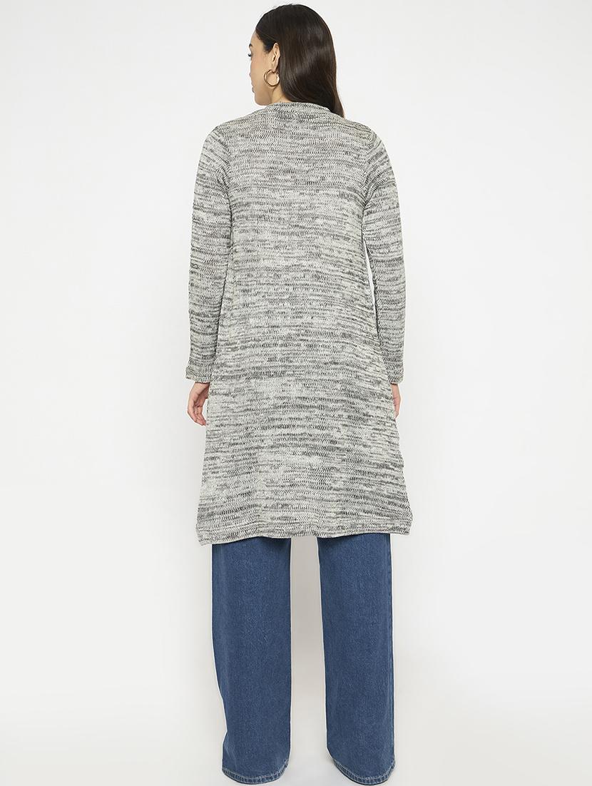 women solid long sleeves regular shrug - 21724245 - Standard Image - 2