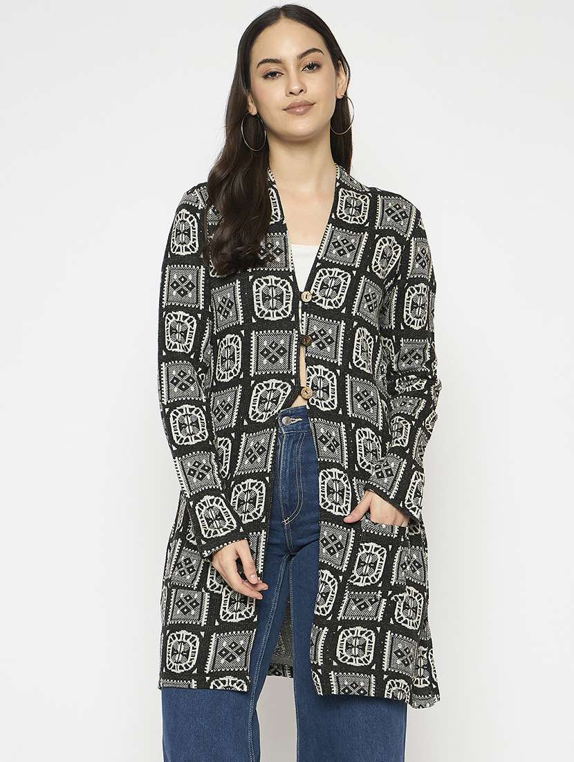 women self designed long sleeves cardigan - 21724247 - Zoom Image - 0