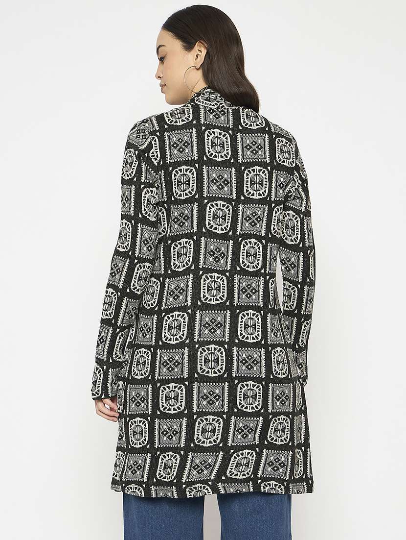 women self designed long sleeves cardigan - 21724247 - Standard Image - 2