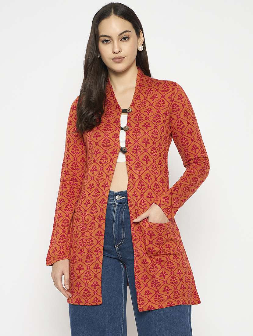 women self designed long sleeves cardigan - 21724254 -  Zoom Image - 0