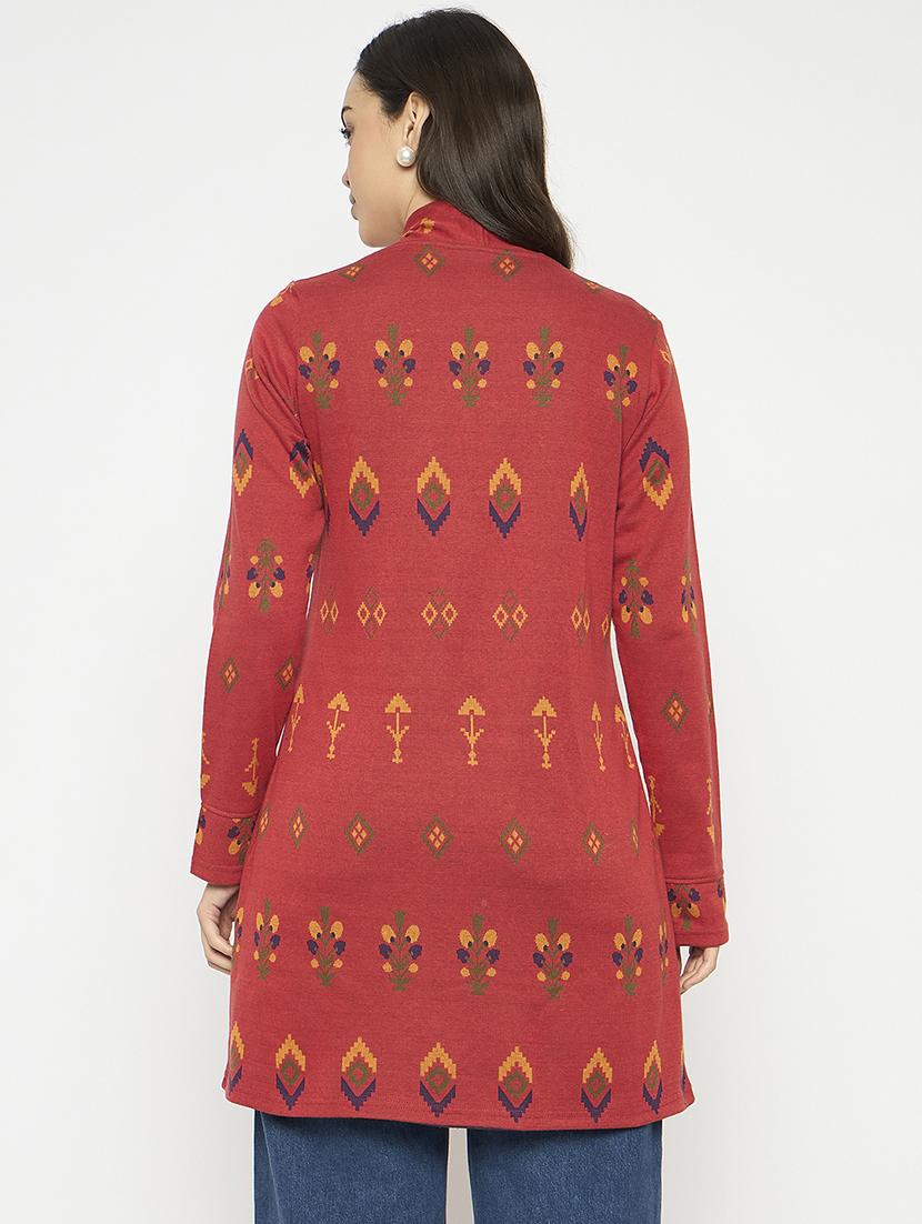 women long sleeves self design cardigan - 21724259 - Standard Image - 2