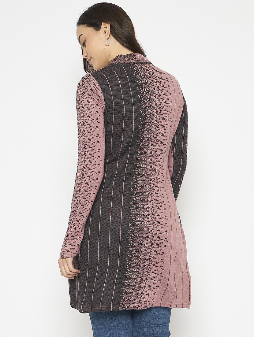 women acrylic long sleeve cardigan - 21724260 - Standard Image - 2