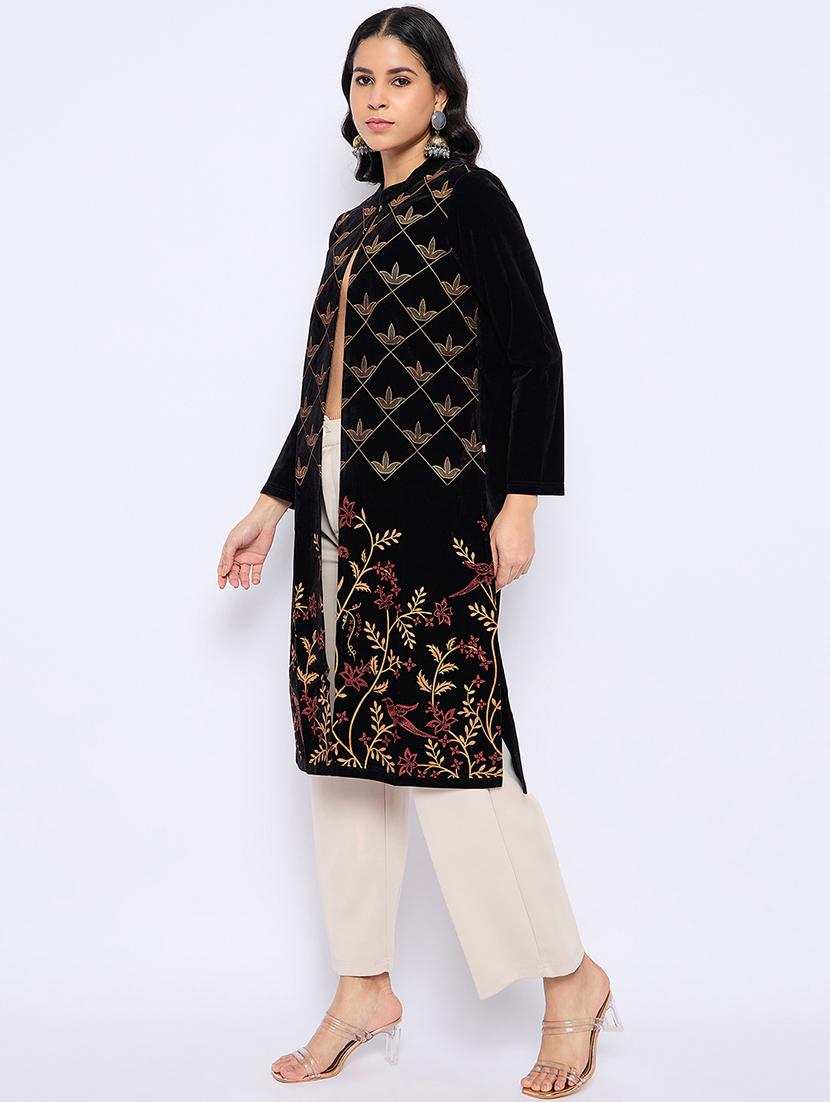 women acrylic long sleeve shrug - 21724270 - Standard Image - 2
