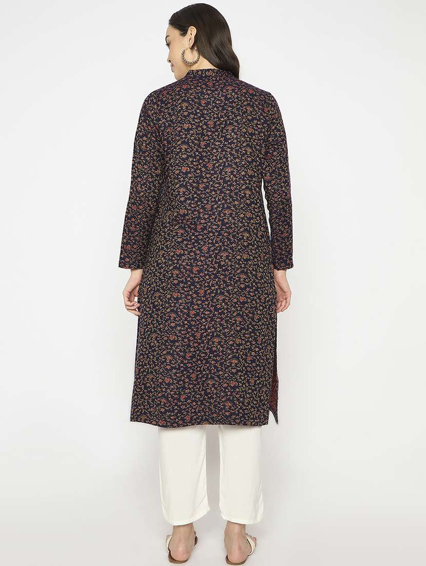 women self designed long sleeves woolen kurta - 21724318 -  Standard Image - 2