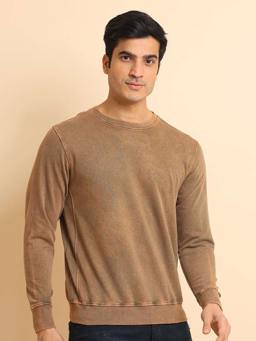men long sleeves plain sweatshirt - 21724387 -  Zoom Image - 0