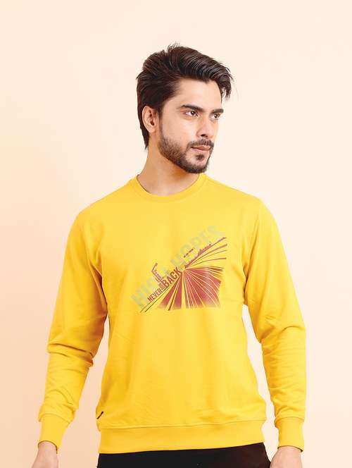 men long sleeves chest print sweatshirt - 21724423 - Standard Image - 0