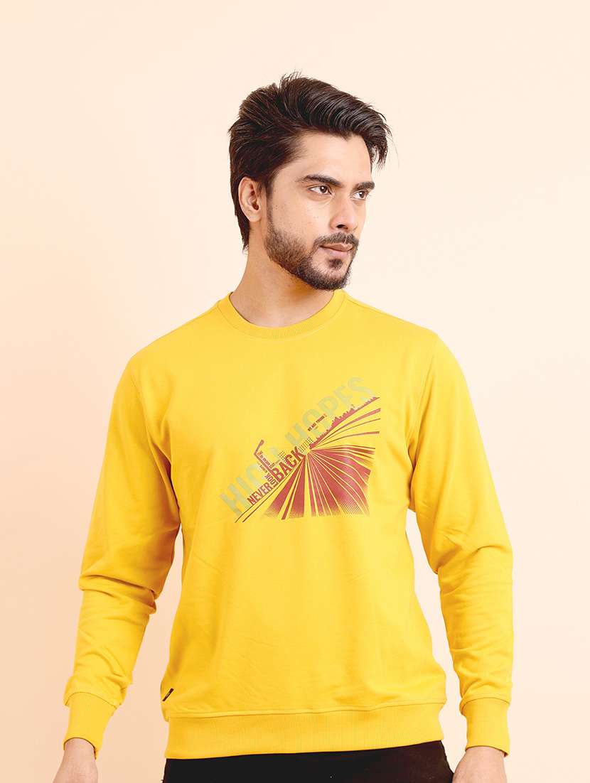 men long sleeves chest print sweatshirt - 21724423 - Zoom Image - 0