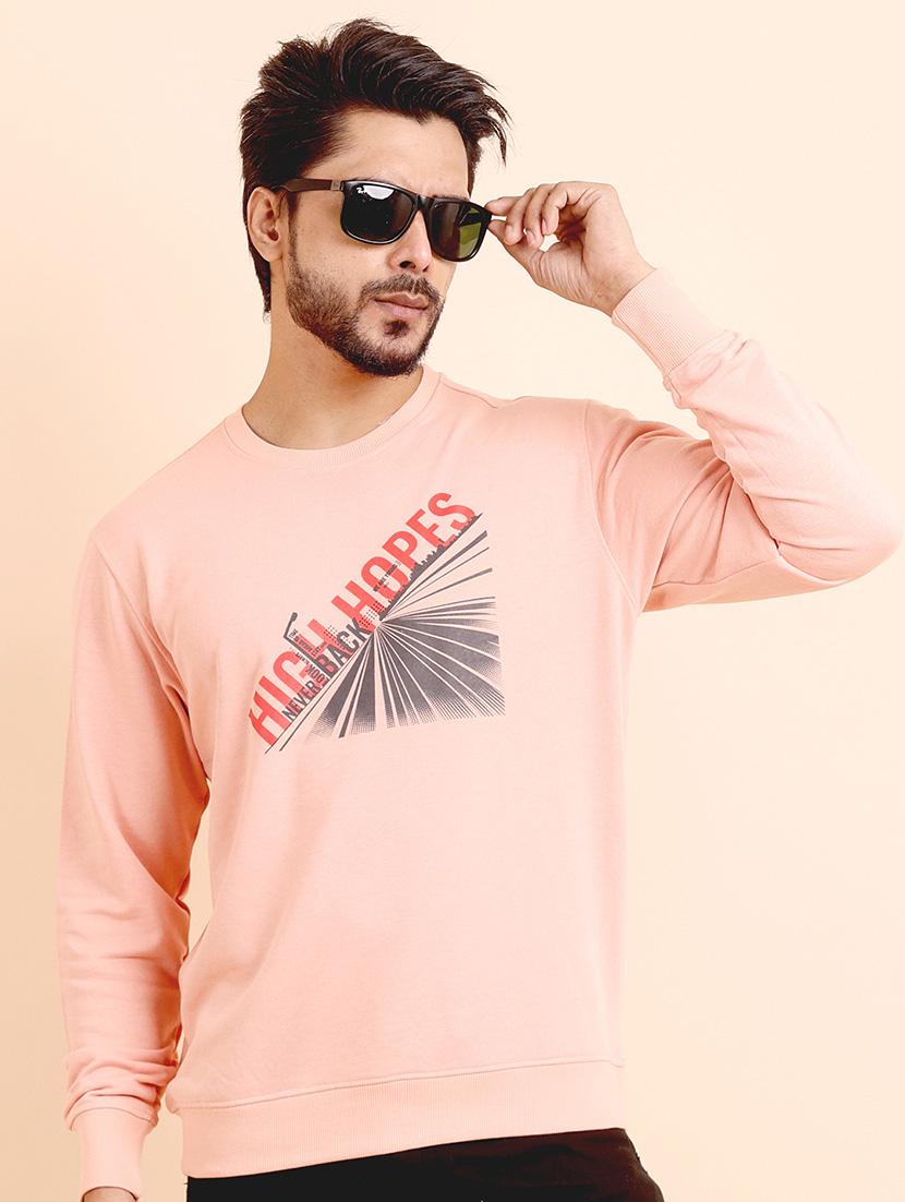 men long sleeves chest print sweatshirt - 21724425 - Zoom Image - 0