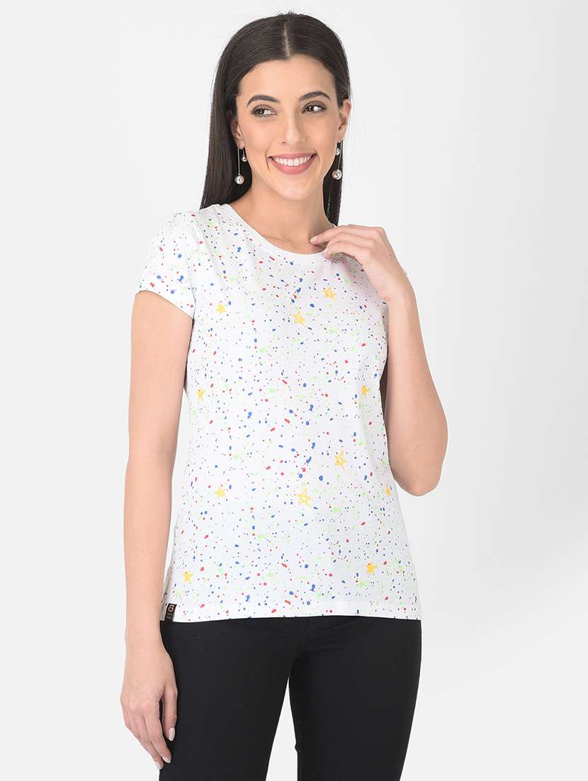women printed round neck regular t-shirt - 21724442 - Zoom Image - 0