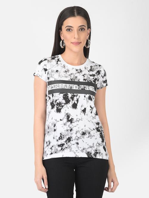 women printed round neck regular t-shirt - 21724444 - Standard Image - 0