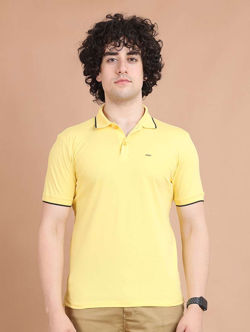 men solid short sleeve polo t-shirt