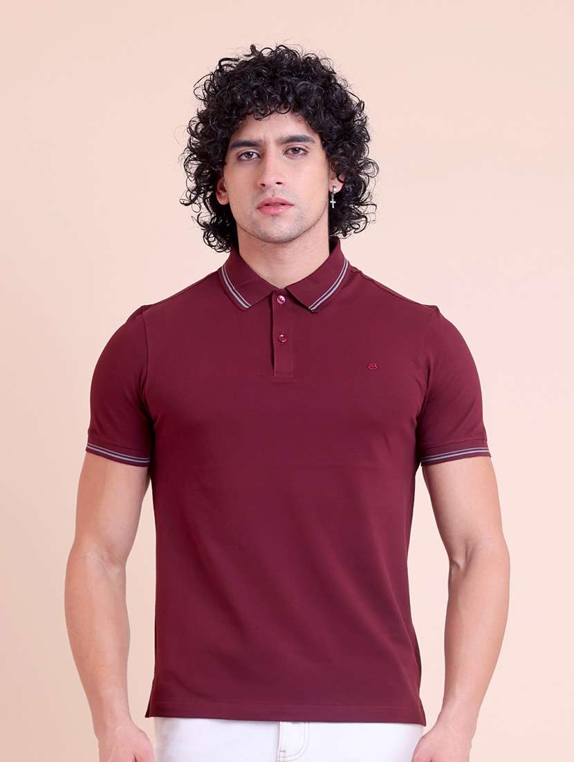 men solid short sleeve polo t-shirt