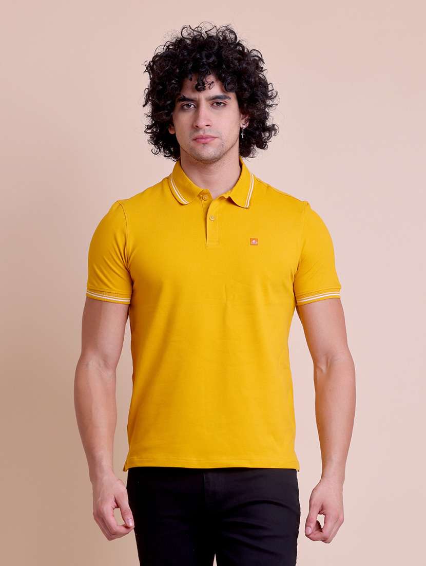 men solid short sleeve polo t-shirt
