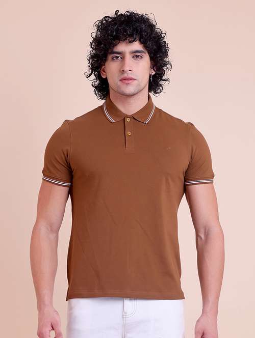 men solid short sleeve polo t-shirt - 21724489 -  Standard Image - 0