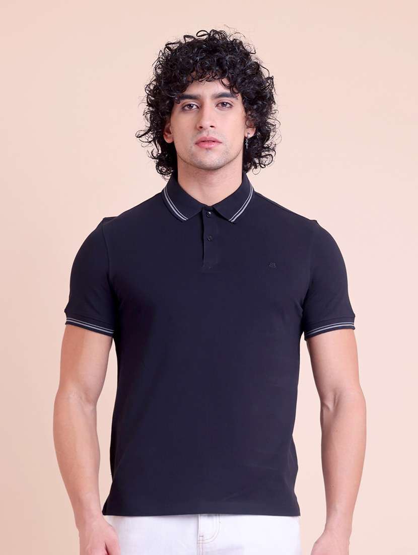men solid short sleeve polo t-shirt