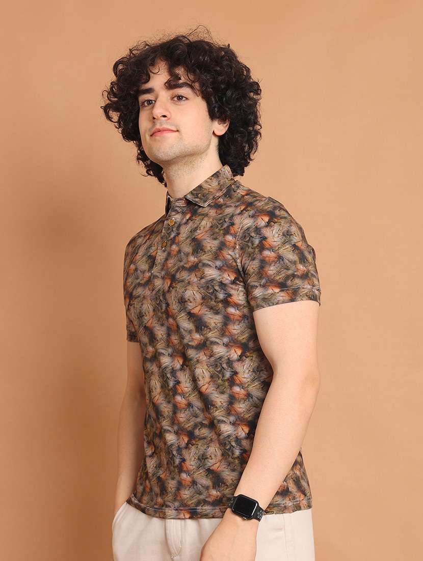 men short sleeves printed polo t-shirt - 21724498 -  Standard Image - 2