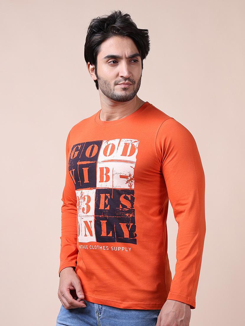 men long sleeves front print t-shirt - 21724505 - Standard Image - 2