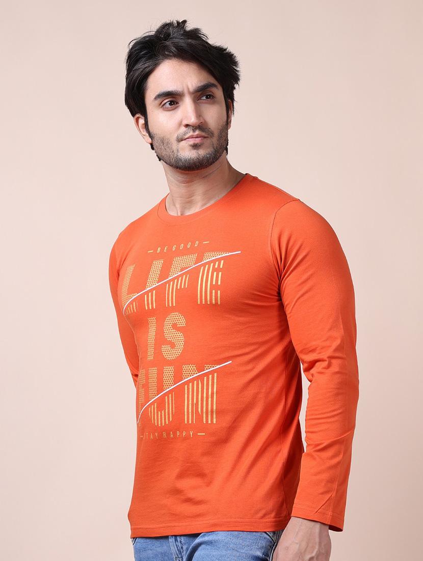 men long sleeves front print t-shirt - 21724507 - Standard Image - 2
