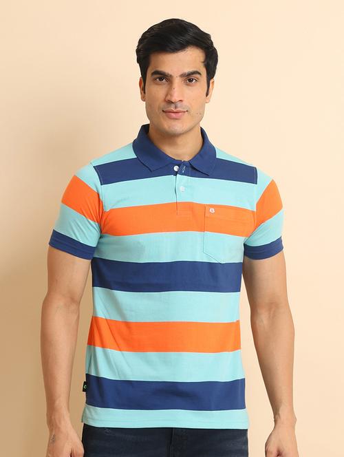 men short sleeves striped polo t-shirt - 21724509 - Standard Image - 0