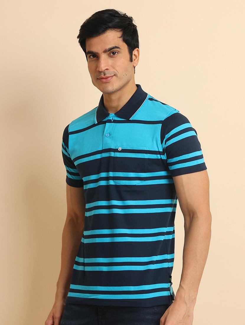 men short sleeves striped polo t-shirt - 21724513 - Standard Image - 2
