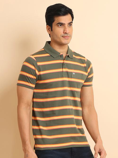 men short sleeves striped polo t-shirt - 21724524 -  Standard Image - 0
