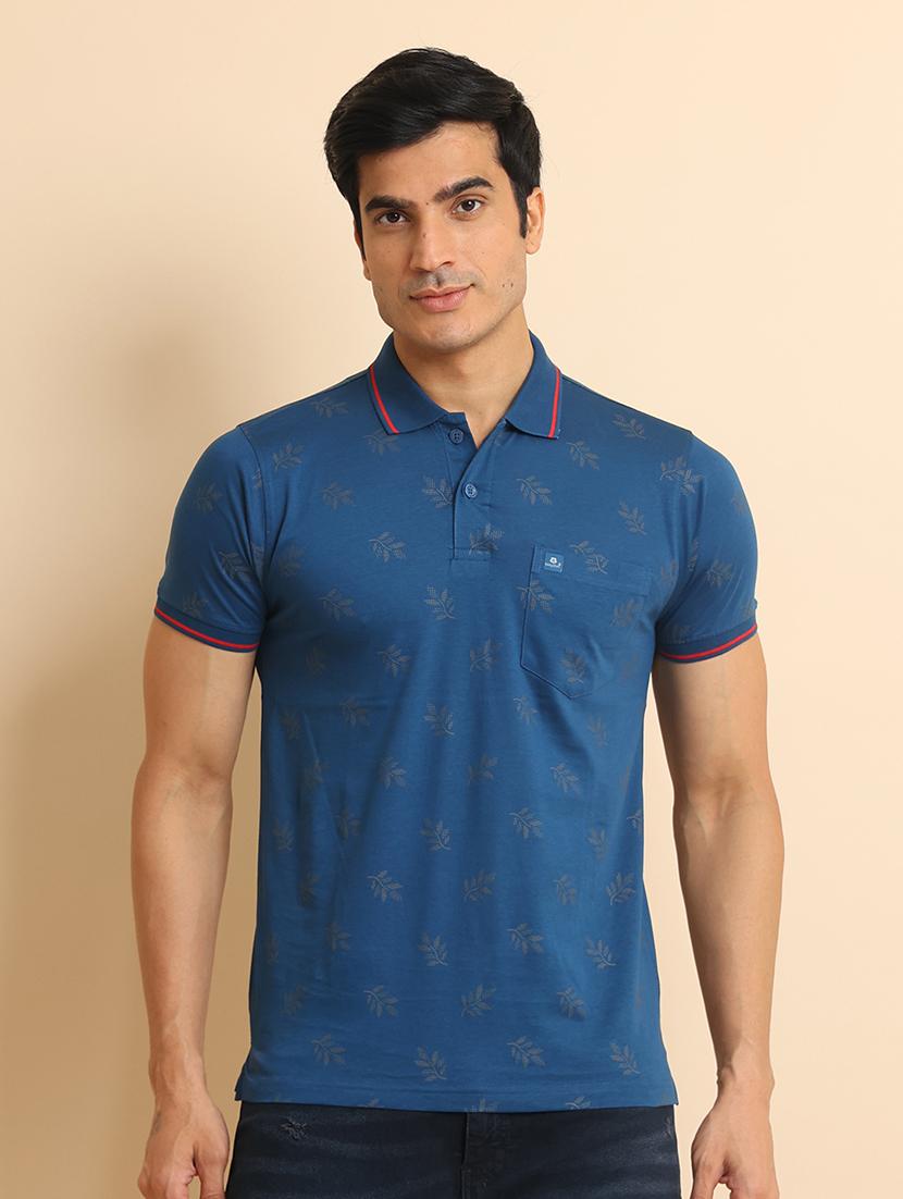 men short sleeves printed polo t-shirt