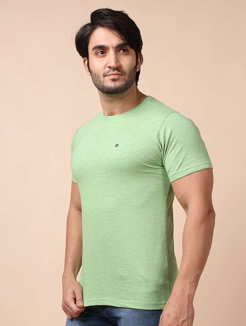 men short sleeves plain t-shirt - 21724737 - Standard Image - 2