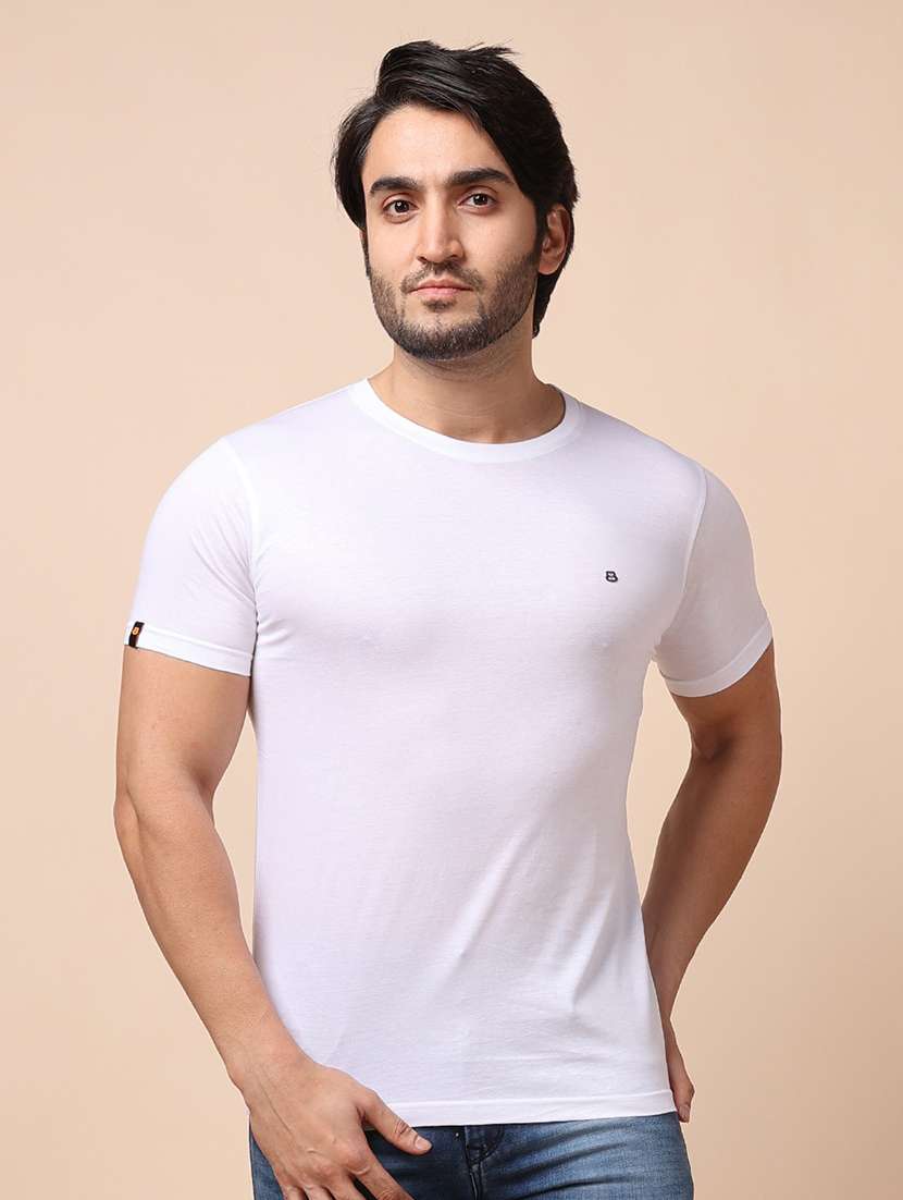 men short sleeves plain t-shirt