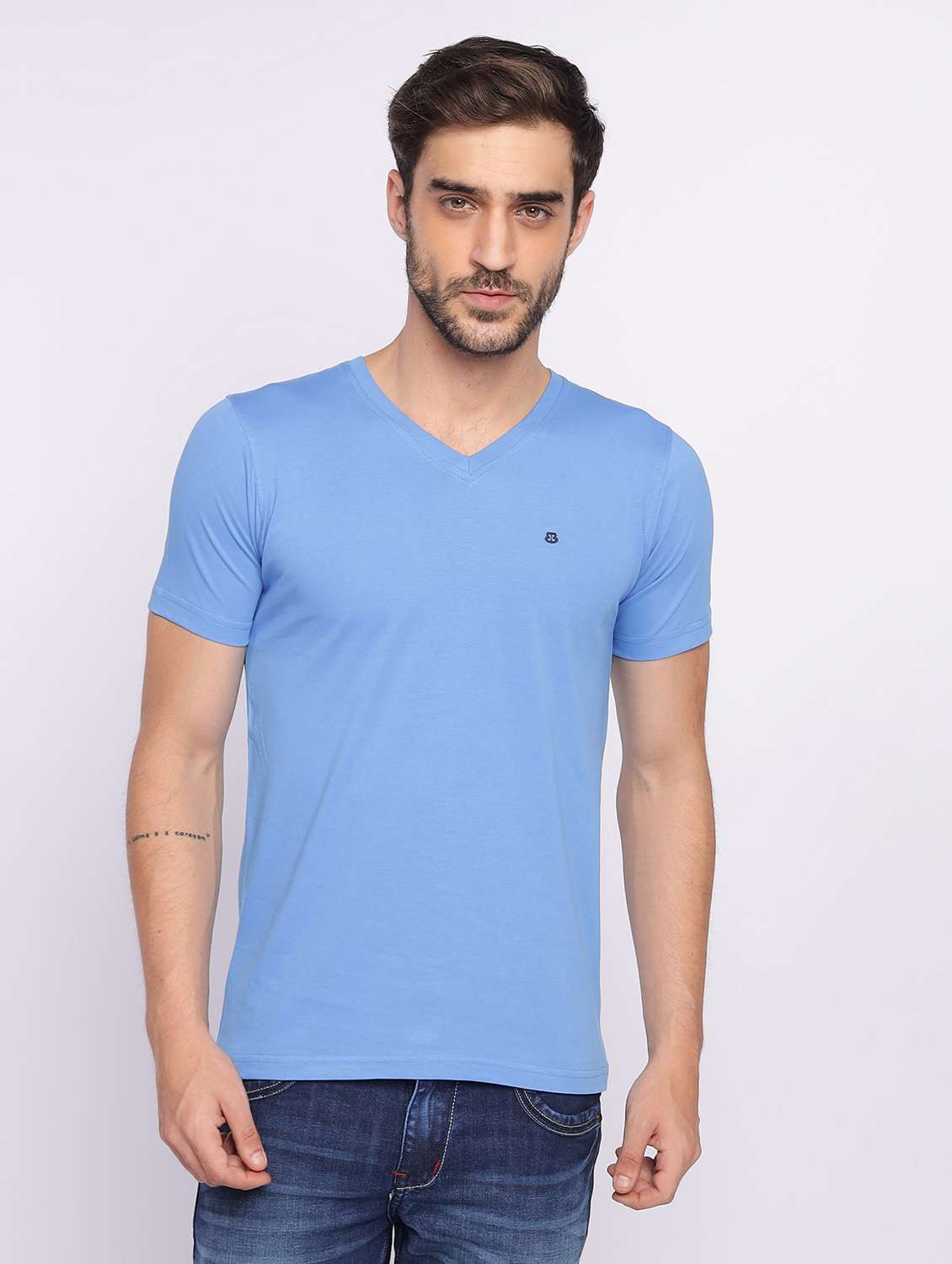 men short sleeves plain t-shirt