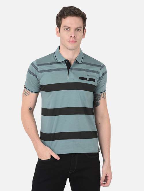 men striped short sleeves polo t-shirt - 21724854 - Standard Image - 0
