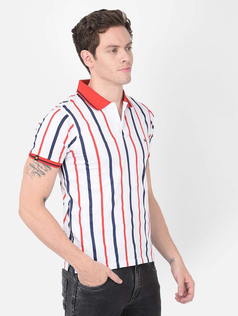 men striped short sleeves polo t-shirt - 21724855 - Standard Image - 2