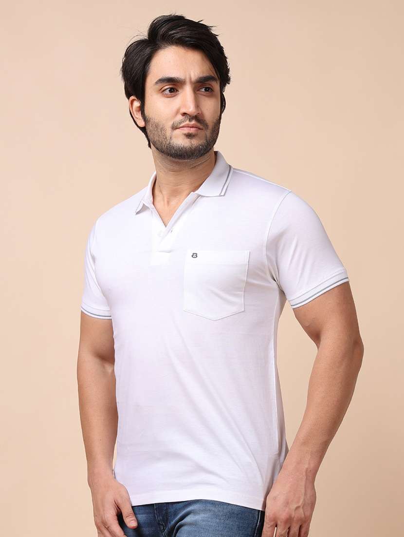 Men Short Sleeves Plain Polo T-shirt - 21724966 -  Standard Image - 2